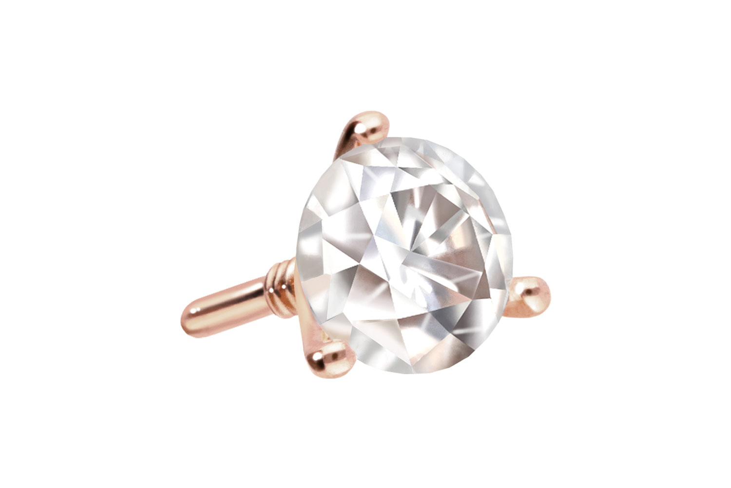 14 Karat Gold Schraubaufsatz mit Außengewinde MOISSANIT von Piercingline